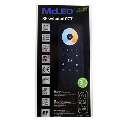 RF dálkový ovladač McLED pro řízení jasu CCT 4 kanály ML-910.521.22.0 (obrázek 4)
