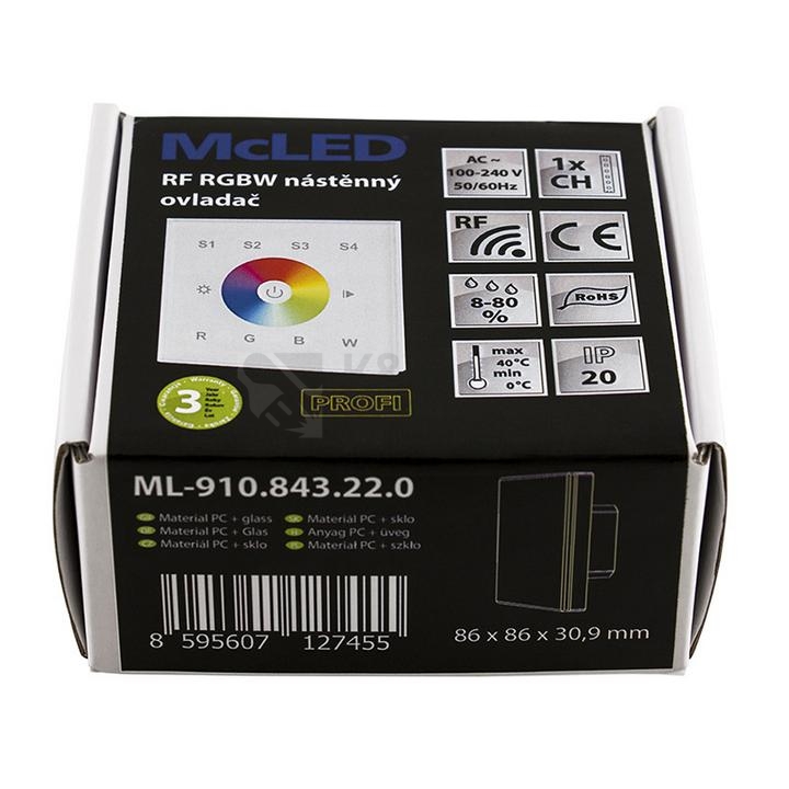 Obrázek produktu RF nástěnný ovladač RGBW McLED ML-910.843.22.0 4