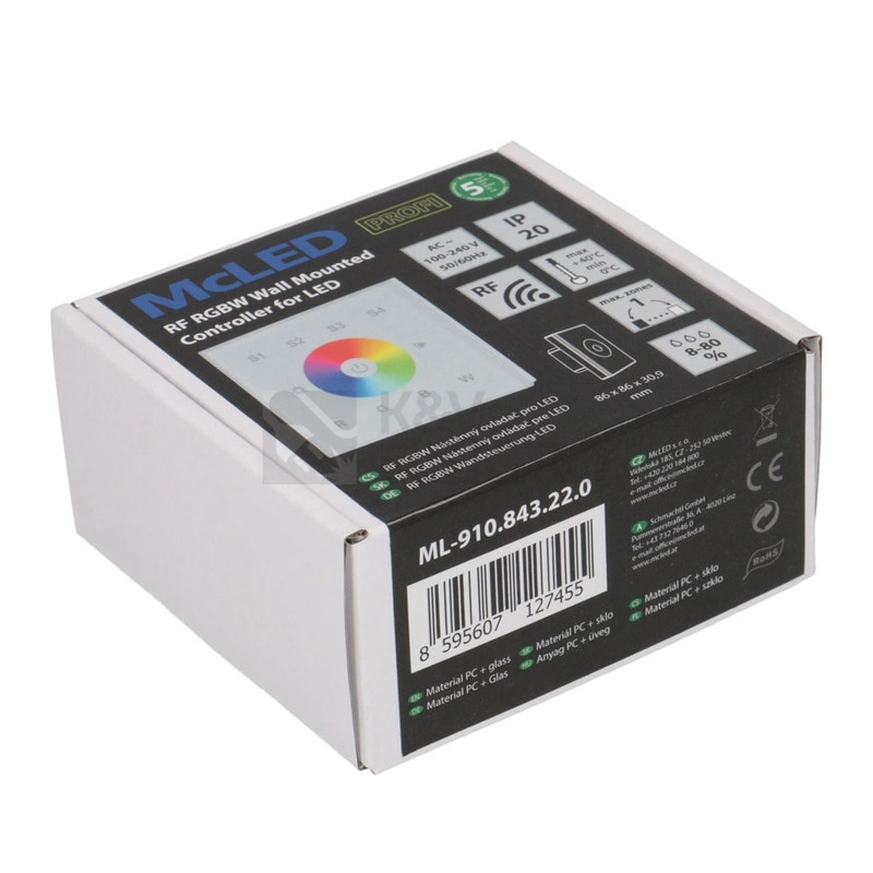 Obrázek produktu RF nástěnný ovladač RGBW McLED ML-910.843.22.0 6