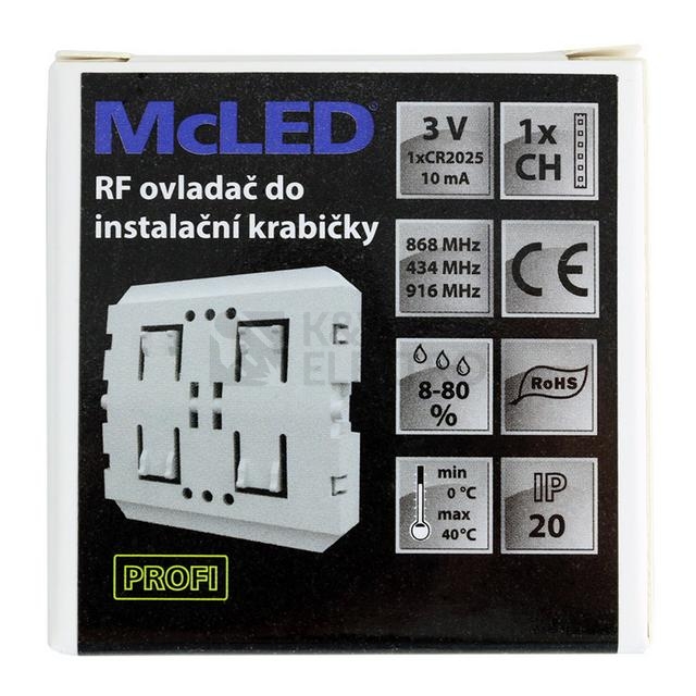 Obrázek produktu RF dálkový ovladač McLED pro řízení jasu 1 kanál do krabičky ML-910.901.22.0 2