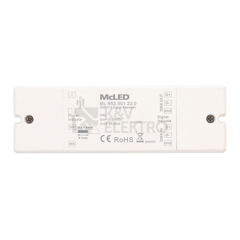 Obrázek produktu DMX zesilovač signálu 12-24V McLED ML-952.001.22.0 0