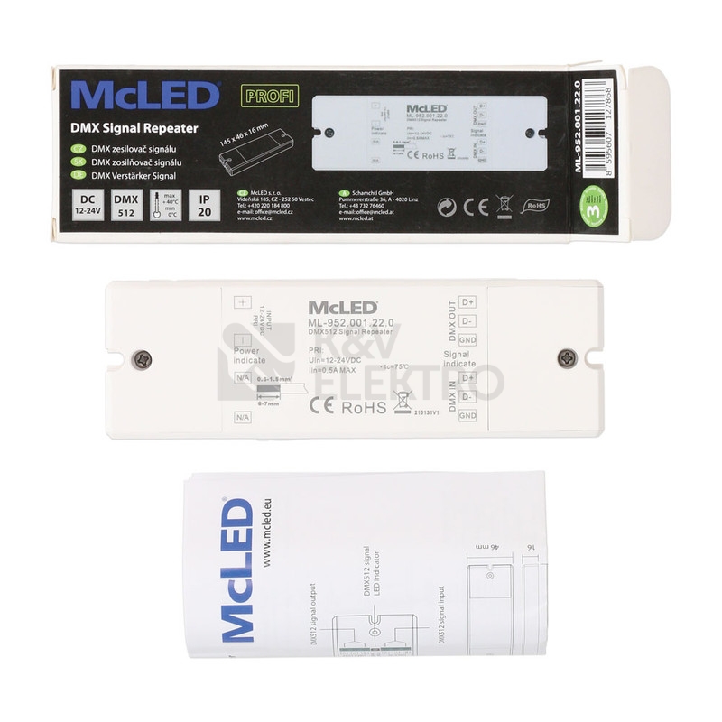 Obrázek produktu DMX zesilovač signálu 12-24V McLED ML-952.001.22.0 2