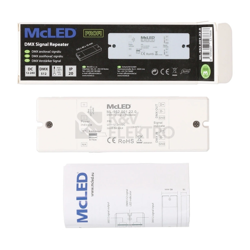 Obrázek produktu DMX zesilovač signálu 12-24V McLED ML-952.001.22.0 2