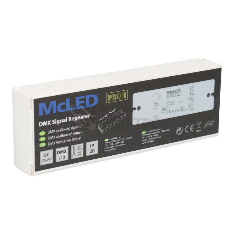 Obrázek produktu DMX zesilovač signálu 12-24V McLED ML-952.001.22.0 3