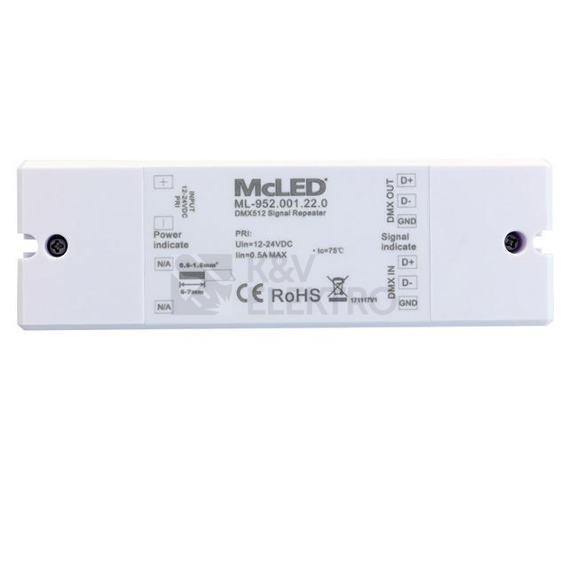 Obrázek produktu DMX zesilovač signálu 12-24V McLED ML-952.001.22.0 1