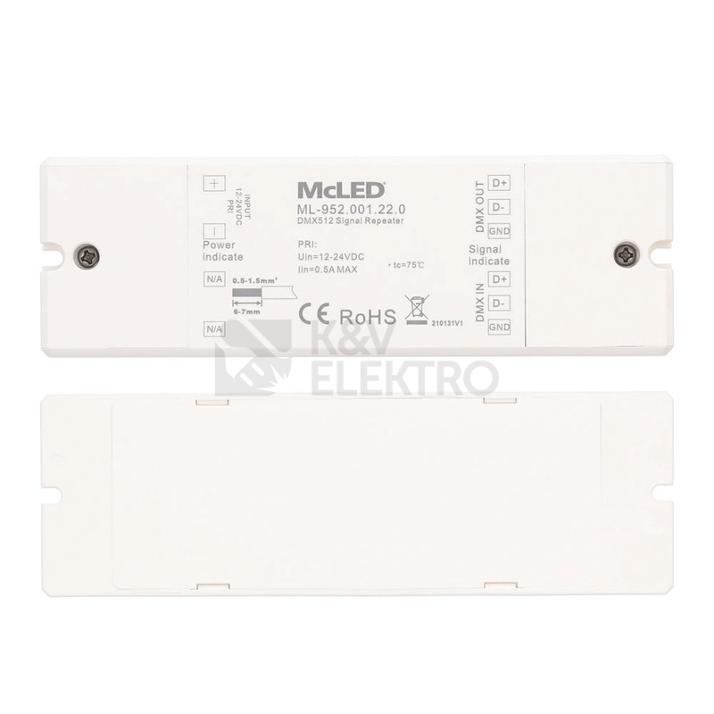 Obrázek produktu DMX zesilovač signálu 12-24V McLED ML-952.001.22.0 4