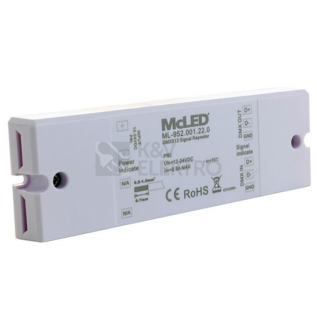 Obrázek produktu DMX zesilovač signálu 12-24V McLED ML-952.001.22.0 2