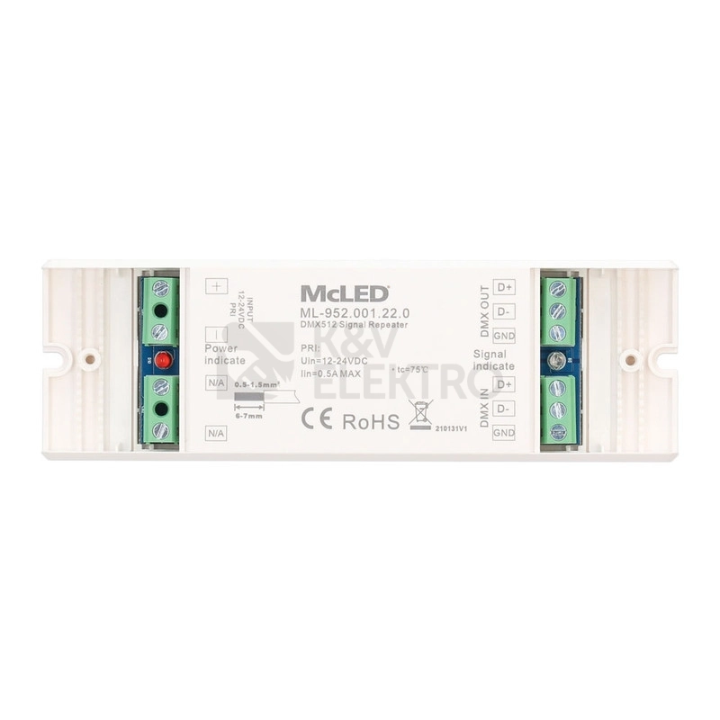 Obrázek produktu DMX zesilovač signálu 12-24V McLED ML-952.001.22.0 5
