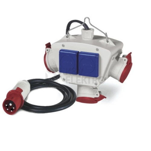 Zásuvkový závěsný adaptér Scame 602.22111 3x16A/5P 2x16A/230V IP44 s kabelem a vidlicí
