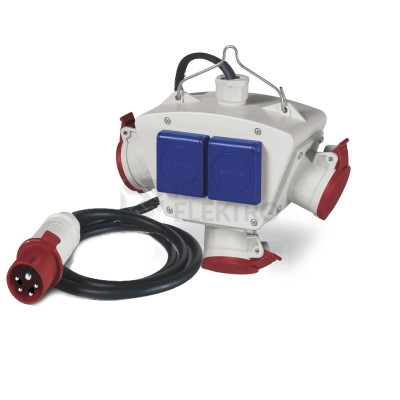 Obrázek produktu Zásuvkový závěsný adaptér Scame 602.22111 3x16A/5P 2x16A/230V IP44 s kabelem a vidlicí 0