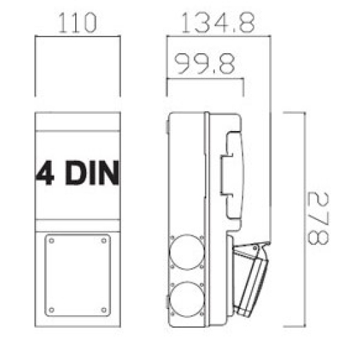 Zásuvková skříň SCAME 632.3W-101 jištěná
