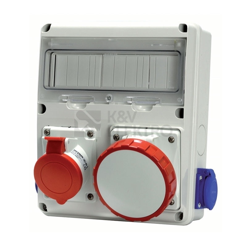 Obrázek produktu Zásuvková rozvodnice nejištěná Scame 633.61W/4 ENERBOX zásuvky 1x63A/4p 1x16A/4p 2x230V 0