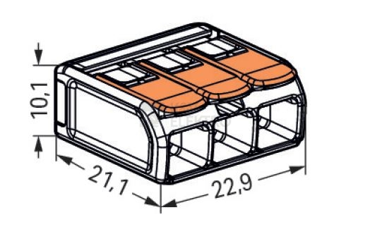 Obrázek produktu Svorka WAGO 221-613 3x6 s páčkou 1