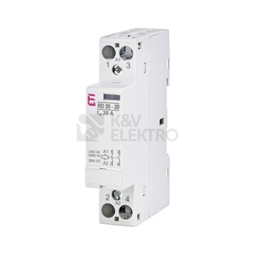 Instalační stykač ETI RD 20-20-230V AC/DC 20A 2NO 002464004 tichý