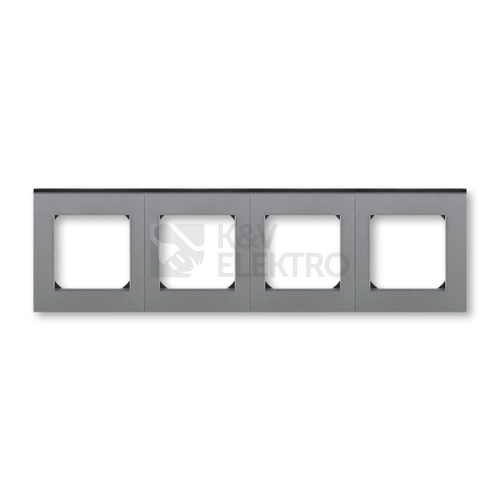 ABB Levit M čtyřrámeček ocelová/kouřová černá 3901H-A05040 69