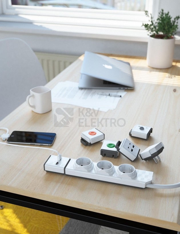 Obrázek produktu  POWERCUBE PowerStrip Modular 1m prodlužovací kabel 3zásuvky 1