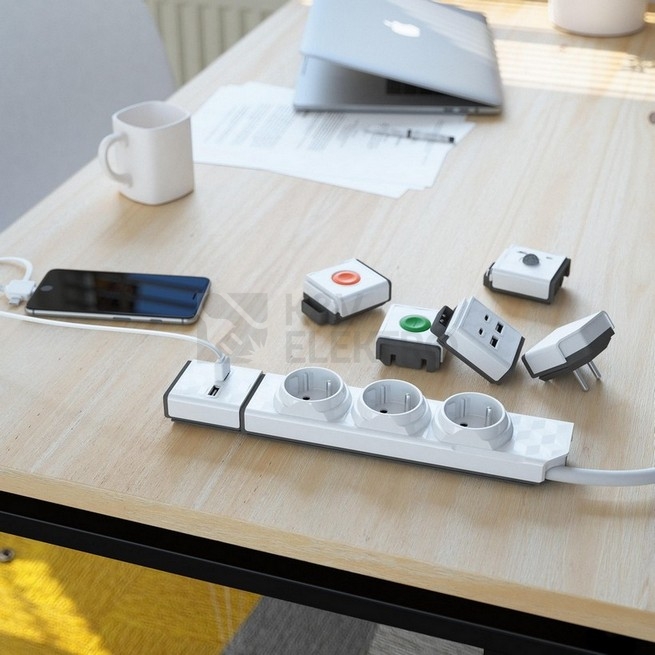 Obrázek produktu  POWERCUBE PowerStrip Modular 1m prodlužovací kabel 3zásuvky 2