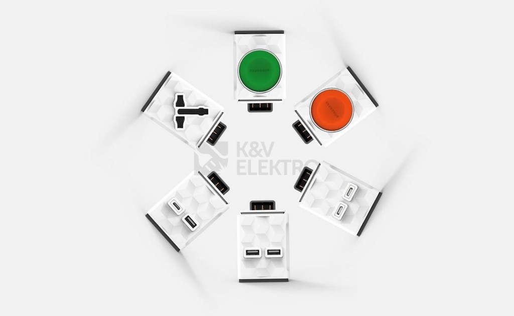 Obrázek produktu  POWERCUBE PowerStrip Modular 1m prodlužovací kabel 3zásuvky 4