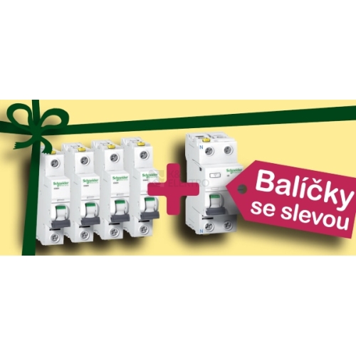 Balíček Schneider Electric Acti9 A9SVĚTLO 4x jistič 1P/B10 1x chránič 2P/25A A9SVETLO
