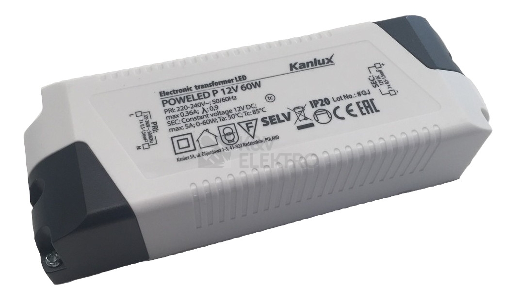 Obrázek produktu Elektronický transformátor Kanlux POWELED P 12VDC 60W 26811 0