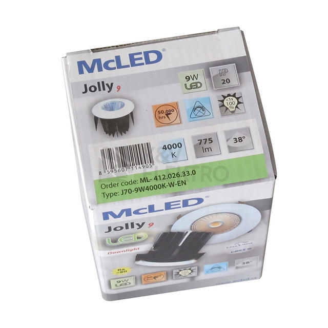 Obrázek produktu Podhledové LED svítidlo McLED Jolly 9 9W 4000K ML-412.026.33.0 1