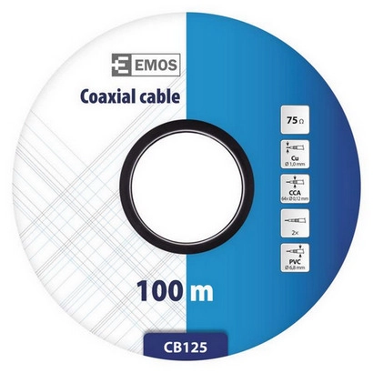 Koaxiální kabel bílý CB125 EMOS S5385 metráž (obrázek 4)