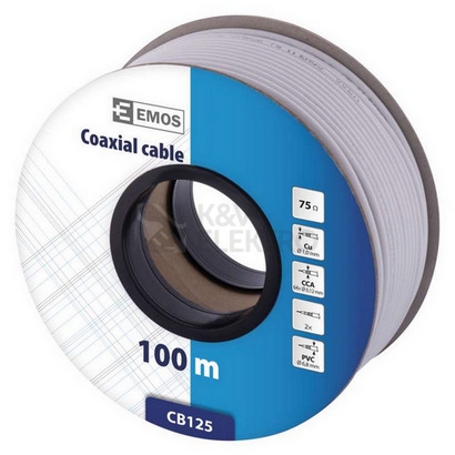 Obrázek produktu Koaxiální kabel CB125 EMOS S5385 bílý 4