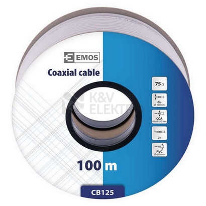 Obrázek produktu Koaxiální kabel CB125 EMOS S5385 bílý 5