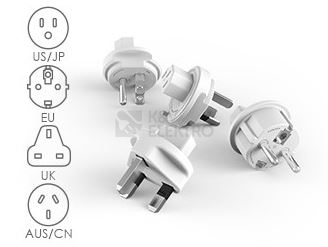 Obrázek produktu  POWERCUBE REWIRABLE USB + TP šedá + cestovní adaptéry/redukce 1