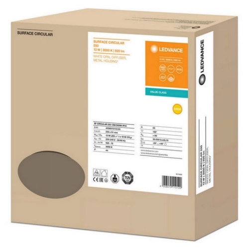 LED svítidlo LEDVANCE Surface Circular 250mm 13W/3000K teplá bílá IP44 (obrázek 10)