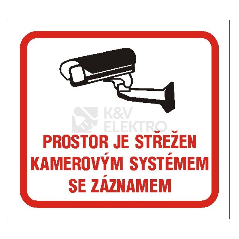 Obrázek produktu Samolepka 10x9cm prostor je střežen kamerovým systémem se záznamem 0