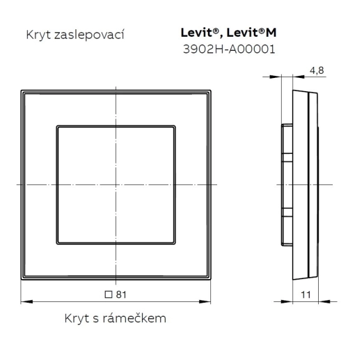 ABB Levit M záslepka titanová/kouřová černá 3902H-A00001 70