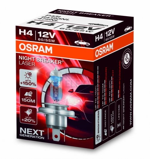 Obrázek produktu Autožárovka OSRAM Night Breaker LASER H4 64193NL 60/55W P43t 12V 0