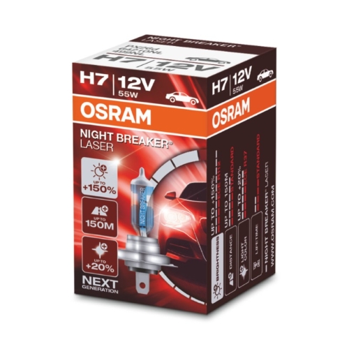 Levně Autožárovka OSRAM Night Breaker LASER H7 64210NL 55W 12V PX26d s homologací