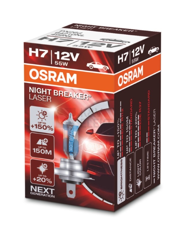 Obrázek produktu Autožárovka OSRAM Night Breaker LASER H7 64210NL 55W 12V PX26d s homologací 0