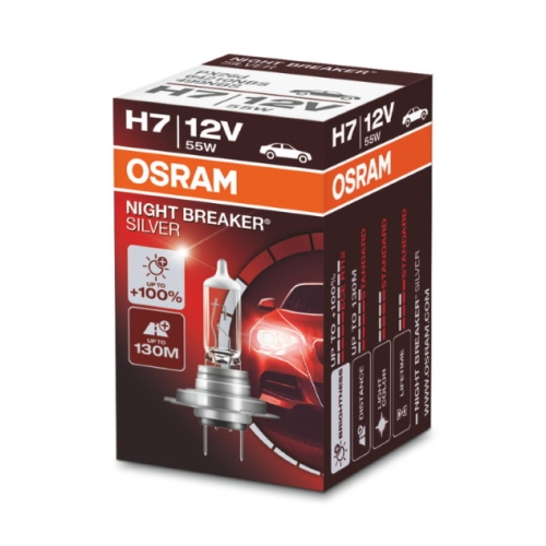 Levně Autožárovka OSRAM Night Breaker Silver H7 64210NBS 55W 12V PX26d s homologací