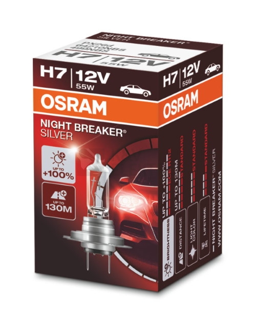 Obrázek produktu Autožárovka OSRAM Night Breaker Silver H7 64210NBS 55W 12V PX26d s homologací 0