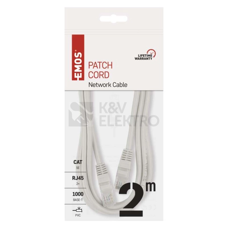 Obrázek produktu Síťový datový kabel EMOS S9123 CAT.5E UTP 2m (patchkabel) 3