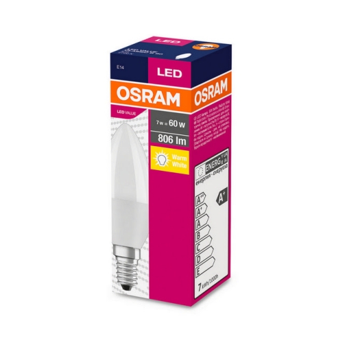 LED žárovka E14 OSRAM CL B FR 7W (60W) teplá bílá (2700K), svíčka