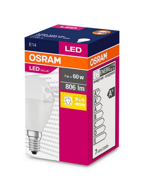 Obrázek produktu LED žárovka E14 OSRAM CL P FR 8W (60W) teplá bílá (2700K) 1