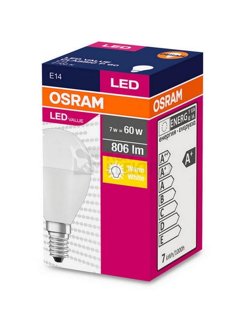 Obrázek produktu LED žárovka E14 OSRAM CL P FR 8W (60W) teplá bílá (2700K) 2