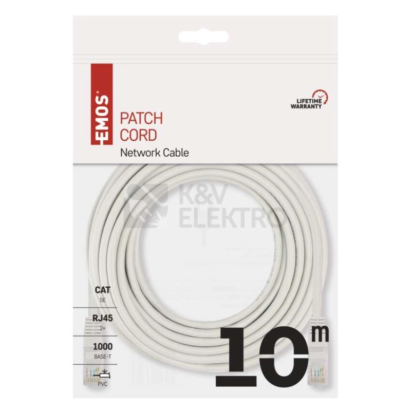 Obrázek produktu Síťový datový kabel EMOS S9126 CAT.5E UTP 10m (patchkabel) 3