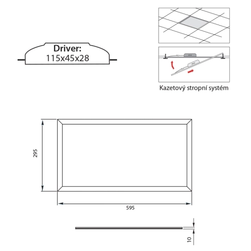 LED panel McLED Office 6030 18W 4000K 30x60cm ML-413.146.32.0 (obrázek 8)