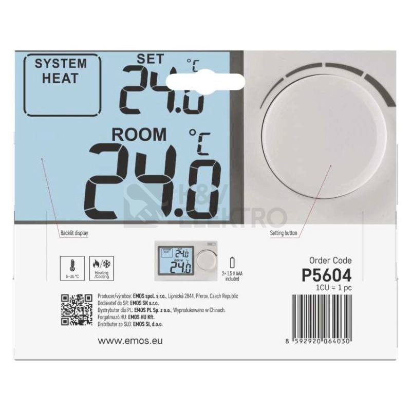 Obrázek produktu Pokojový termostat EMOS P5604 4