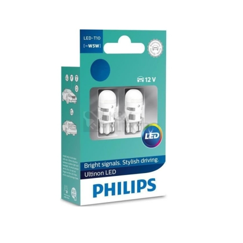 Autožárovka Philips Ultinon Led 11961ULW4X2 W5W W2,1x9,5d 12V 0,6W (2ks v balení)