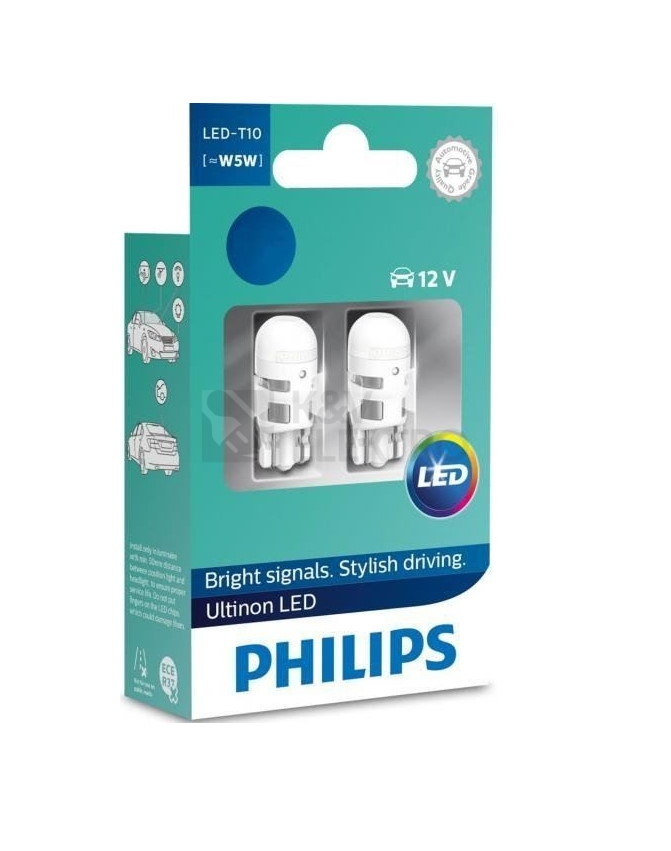 Obrázek produktu  Autožárovka Philips Ultinon Led 11961ULW4X2 W5W W2,1x9,5d 12V 0,6W (2ks v balení) 0