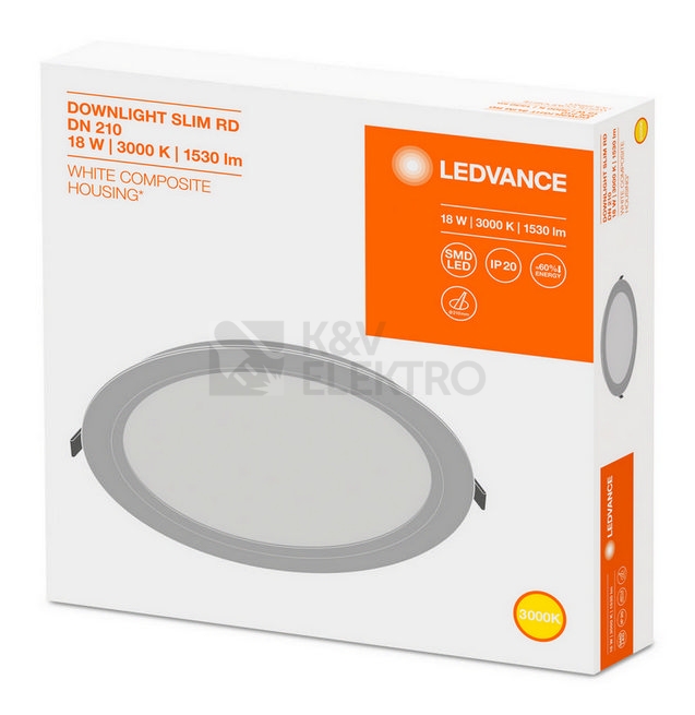 Obrázek produktu LED podhledové svítidlo LEDVANCE Slim Round 210mm 18W/3000K teplá bílá 1