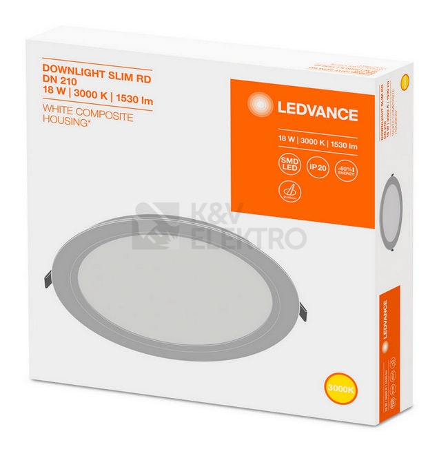 Obrázek produktu LED podhledové svítidlo LEDVANCE Slim Round 210mm 18W/3000K teplá bílá 7