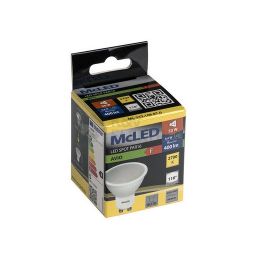 Obrázek produktu  LED žárovka GU10 McLED 4,6W (35W) teplá bílá (2700K), reflektor 100° ML-312.148.87.0 4
