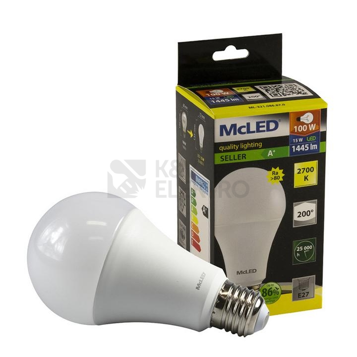 Obrázek produktu LED žárovka E27 McLED 15W (100W) teplá bílá (2700K) ML-321.086.87.0 2
